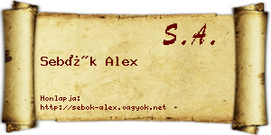 Sebők Alex névjegykártya